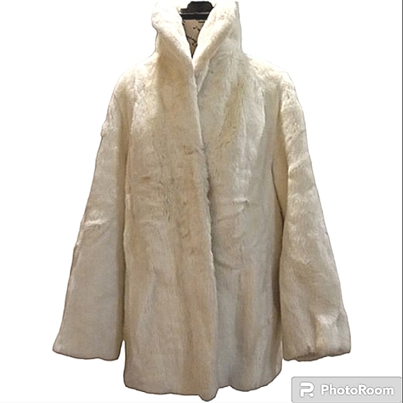 Classy Evening Formal Midi Coat Boxy White Elegant Warm statement sleeve - Picture 2 of 10